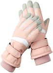 DGBAY Cycling Touch Screen Outdoor Gloves,Snow Gloves Women,Ski Gloves Woman,Bike Gloves, Cycling Gloves,Spalsh Proof Jogging Skiing Hiking Running, Winter Sprots Gloves(Pink White)