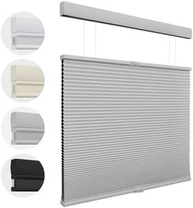 MiLin Cordless Top Down Bottom Up Cellular Shades Color-Matched Window Shades Cellular Blinds for Windows Honeycomb Design Blinds & Shades (Blackout Grey, 28 1/2" W x 64" H)