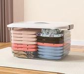 GRACIOUS MART Large Transparent Storage Box with Lockable Airtight Lid, Scratch-Resistant Plastic Bin with Wheels for Home Organization and Storage (29cm x 40cm x 21cm)