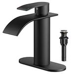 FORIOUS Bathroom Faucet, Single Handle Black Bathroom Faucet, Bathroom Sink Faucet Stainless Steel Single Hole Lavatory Faucet, Bathroom Vanity Faucet with Pop Up Drain (One or 3 Hole)