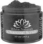 White Naturals Activated Charcoal Scrub — Body scrub By — Reduces Wrinkles Face Scrub — Blackheads & Acne Scars Remover — All Natural Skin Care — Organic Vegan Scrub — Skin Exfoliation & Detox Scrub