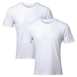 DANISH ENDURANCE Men's T-Shirts, Organic Cotton T-Shirts for Men, Multipack, Crew Neck, Short Sleeve, Premium Soft Blend, 2-Pack - Pure White, L