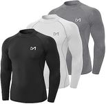 MEETYOO Men’s Compression Base Layer, Men Top Long/Short Sleeve T-Shirt Sports Gear Fitness Tights for Running Gym Workout