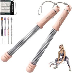 WITSPARKLLE Ropeless Battle Ropes, Adjustable Cordless Battle Ropes with Resistance Springs, Weighted Portable Workout Rope for Home Gym, Low-Impact HIIT Training Equipment for Men & Women (Pink)