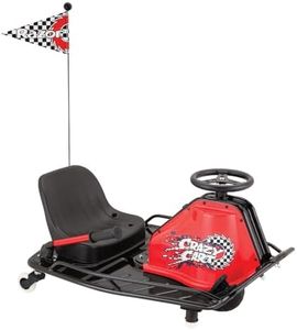 Razor Crazy Cart - 24V Electric Drifting Go Kart - Variable Speed, Up to 12 mph, Drift Bar for Controlled Drifts, Black/Red