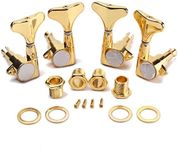 Hsyok Sealed Bass Guitar Tuning Pegs Keys 2R2L Machine Head Tuners for Precision Bass and Jazz Bass Accessories (Gold)