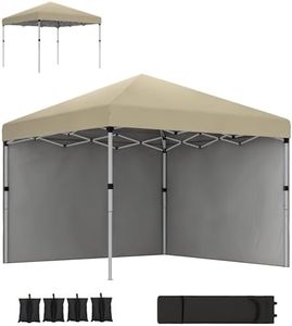 Outsunny Tonnelle de Jardin Pop-up Pliant Barnum réglable en Hauteur Protection UV 30+ 2 parois latérales - Sac de Transport Inclus - pour fête, événement Plein air - 297 x 297 x 288 cm Beige
