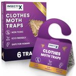 InsectiX Premium Clothes Moth Monitoring Traps – 6 Pack, Non-Toxic Odourless Pheromone Pads for Wardrobes, Drawers, Carpets & Storage – Safe for Homes with Pets & Children
