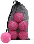 SHYUJAJIE Tennis Balls, 6 Pack Training Tennis Balls,High Elasticity Practice Tennis Balls for Beginner, Exercise Playing Balls for Pet Dog (Pink)