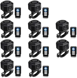 NineLeaf Bike Alarm with Remote, Vibration & Motion Sensor, USB - Rechargeable Anti - Theft Alarm,IP65 Waterproof​,for Bicycle,Motorcycle,Ebike,10PK