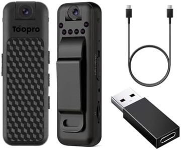 1080P Body Camera, Mini Body Worn & Wearable Body Camera with IR Night Vision, 180° Rotating Lens, One-Button Recording, Loop Record & Record While Charging, Type-C, for Security/Delivery/Travel