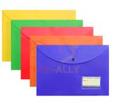 True-Ally 5 pcs Bright Color Envelope Folder, Poly-Plastic A4 Documents File Storage Bag with Snap Button Certificate File Holder Document Folder for Certificates (Mix Color)