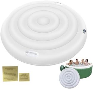 160 cm Housse De Spa Gonflable Couvercle Gonflable Rond PVC Housse De Protection pour Spa Couverture Spas Gonflables Amovible De Rechange,Protection Imperméable Isolante avec Poignée