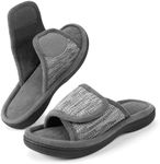 RockDove Women's Adjustable Wrap Memory Foam Slide Slipper, Size 7-8 US Women, Grey