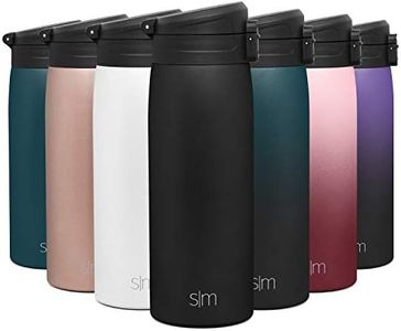 Simple Modern Insulated Thermos Travel Coffee Mug with Snap Flip Lid | Leakproof Reusable Stainless Steel Tumbler Cup | Gifts for Women Men Him Her | Kona Collection | 16oz | Midnight Black