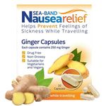 Sea-Band Travel Sickness Ginger Capsules (20 Capsules) for Adults and Children Over 12 Years, for Motion and Nausea Relief (Pack of 1)