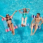 3 Pack Inflatable Pool Floats Hammock, Adults for Size Water Hammock Lounger, Multi-Purpose 4-in-1 Swimming Water Floating Rafts