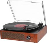 Mersoco Bluetooth Vinyl Record Player,3-Speed Turntable with Stereo Speakers Vintage Phonograph Record Player, with RCA Line Out AUX in Headphone Jack