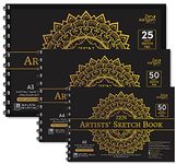 Zen Sangam Artists’ - Combo of A3,A4,A5 Spiral Sketchpad Drawing Notebooks - 150 GSM - Ultra Smooth Surface - Wiro Sketchbooks