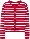 EFAN Womens Cropped Cardigan Sweaters 2024 Fall Trendy Lightweight Knit Tweed Blazer Jackets Dressy Casual Fashion Cashmere Outfits Cute Clothes Red White S