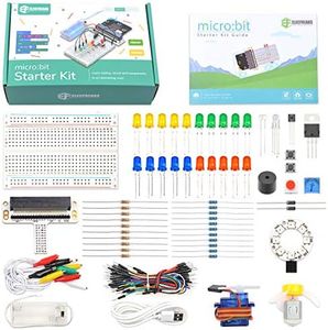 ELECFREAKS microbit Starter Kit for Kid 24 Accessories Micro:bit Basic Coding Electronics Kit, STEM Educational DIY Experiment Kit, Electric Circuit Learning with Guidance Manual(without Micro: bit)