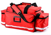 Aurelius Large Capacity First Aid Responder Bag Empty EMT Trauma Bag,Emergency Supplies Not Included (Red) (Longer)