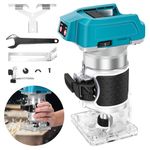 Cordless Palm Hand Routers for Makita 18V Battery, Brushless Wood Trim Router for Wood Working Joiner Cutting, 6 Speed ​​Adjustment, 0-22000r/Min, 1/4", 6 mm (Battery Not Included)