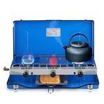 Camplux JK5330 Camping Stove 3 Burners, Portable Gas Stove 4.5kW, Foldable Gas Cooker for BBQ/Outdoor/Campsite/Backyard/Garden