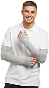 Solbari UPF 50+ Sun Protection Arm Sleeves Sensitive Collection - Large/X-Large/Light Grey Marle/With Thumbholes - UV Protection, Sun Protective