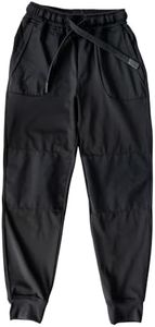 Hudson Joggers for Boys – Durable Reinforced Knee Kids Pants – Stretch Fit, Machine Washable, Fade-Resistant – Sizes XS–XXL (Ages 4–16) Black