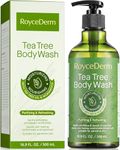 RoyceDerm Tea Tree Body Wash & Soap: Skin Care for Body Odor, Back Acne, Folliculitis, Tinea Versicolor, Jock Itch, Athlete’s Foot, and Ringworm - Gentle Cleansing with tea tree oil for Men & Women