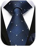 HISDERN Navy Blue Necktie for Men W