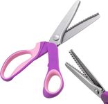 Pinking Shears for Fabric Cutting, 9" Zig Zag Lace Scissors for Wig Sewing Dog-Tooth Serrated Miter Shears (CR009 Lace Scissors)
