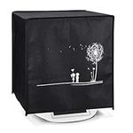 kwmobile Cover Compatible with Thermomix TM5 / TM6 - Plastic Case for Kitchen Mixer - White/Black Dandelion Love