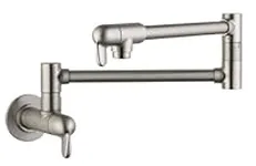hansgrohe 04059860 Allegro E 8-inch Tall 2-Handle Pot Filler with 360-Degree Swivel in Stainless Steel Optic
