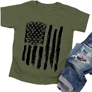 American Flag Shirt Toddler Boys Girls Patriotic T-Shirt USA Flag Graphic Tshirts 4th of July Tee Tops