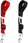 JHXTZ Dog Car Harness - Pack of 2 Dog Seatbelts for Cars, Trucks, Travel - Tether Belt for Small & Large Dogs - Black+Red