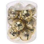 Boston International Christmas Winter Holiday Xmas Bells Tree Ornament, Set of 12, Gold