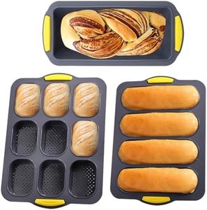 XIMKONTER Baking Mould Baguette Baking Vassoio 3 Rolls Antiaderente Pane Stampi da forno Baguette Vassoio Easy Clean Silicone Baking Baguette Strumento di pane per la cottura (grigio, baguette)