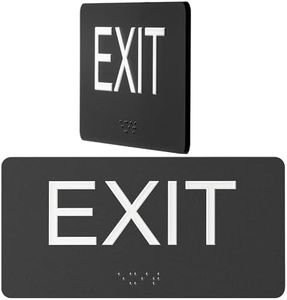 Exit Sign with Braille for Business Door - Acrylic ADA Compliant Office Door Signs for Exit with Double Sided Mounting Tape(1.8 * 7.8 In)