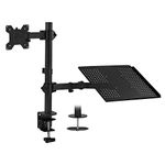 Mount-It! MI-4352LTMN Laptop Desk Stand and Monitor Mount, Full Motion Height Adjustable Holder, Fits up to 17 Inch Notebooks, VESA 75, 100 Compatible with 22, 23, 24, 27 inch Screens, Carries 44 Lb