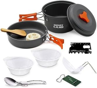 11 Pcs Smokey Camp Backpacking Cooking Set - Compact Camping Cookware Mess Kit, All in One Camping Cooking Set, Non-Stick Camping Cookware Kit, Hiking, Picnic, Outdoor & Camping Cookware Set