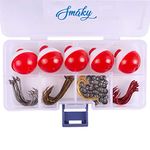 Smaky Fishing Tackle Box Beginners Equipment-80 Pcs-Includes Fishing Weights, Hooks, Bobbers and Circle Hooks-for Artificial and Live Baits