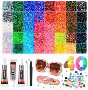 40000Pcs 40 Colors Resin Jelly Rhinestones for Bedazzling Kit 3mm Gems