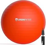 URBNFit Gymnastikball 65cm - Gymnastik Sitzball für Büro, Schwangerschaft, Sport - Pilates Ball, Yoga Ball - Balance & Fitnessball mit Pumpe (Rot)