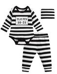 LENSOUS Paddy Field Baby Girls Boys Prisoner Costume Set (6-12 Months, Prisoner)