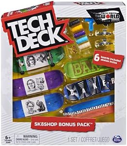 TECH DECK, Sk8shop Fingerboard Bonus Pack, Collectible and Customizable Mini Skateboards (Styles May Vary)