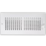 EZ-Flo 61609 Two-Way Sidewall/Ceiling Register, 10 inch (W) x 4 inch (H) Opening, White