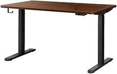 OIKITURE Electric Height Adjustable Standing Desk - 140x70CM, Dual Motors Sit Stand Up Desk with Adjustable Height 70-116CM, USB & Type-C Ports, Headphone Hook, for Home Office Computer Desk, BK+WN