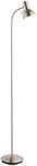 National Lighting Amalfi Standing Floor Lamp - Satin Chrome Finish - Flexible Gooseneck Task Floor Reading Lamp - Rocker On/Off Switch - Tall Indoor GU10 LED Floor Lamp